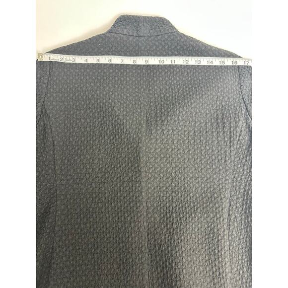 Eileen Fisher Size Petite Small Black Honeycomb High Mock Neck Overcoat Timeless - Picture 11 of 16